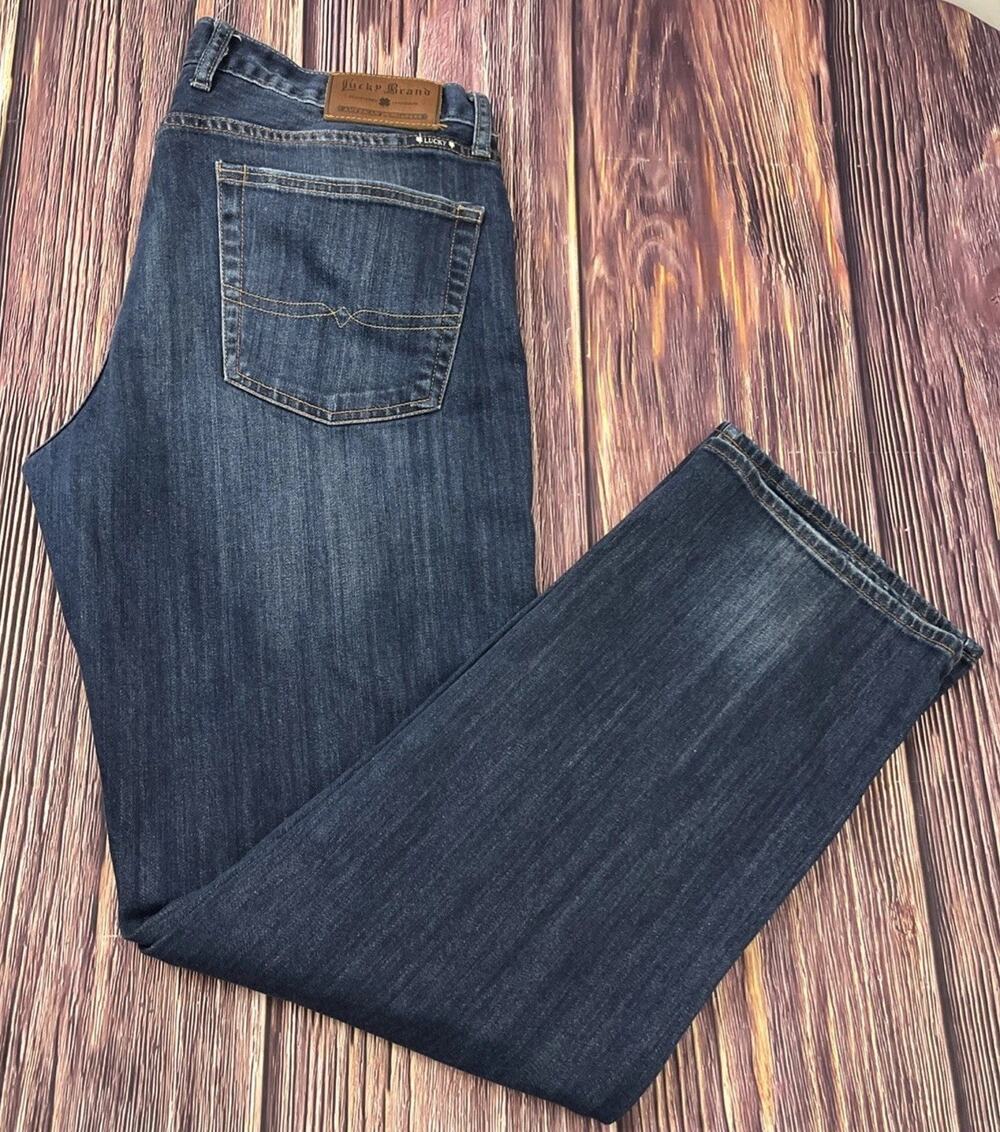 Lucky Brand 361 Vintage Straight Dark Wash Jeans Mens Size 36x34 (Actual 36x34)